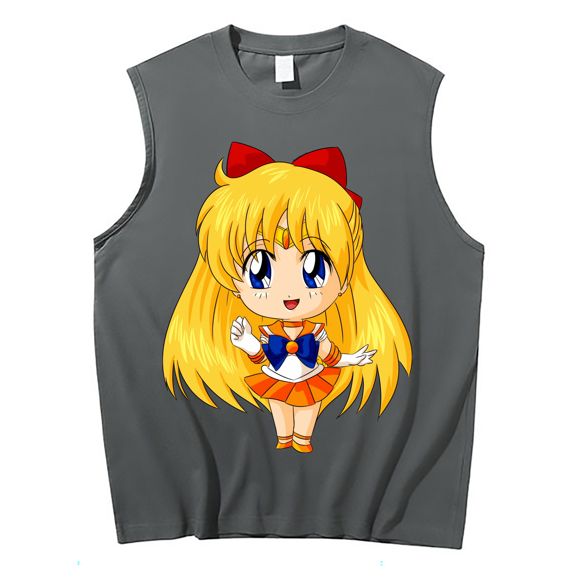 （画像用） 美少女戦士セーラームーン 愛野 美奈子 あいの みなこ Sailor Moon Aino Minako コットン100％タンクトップ（フロントプリント）